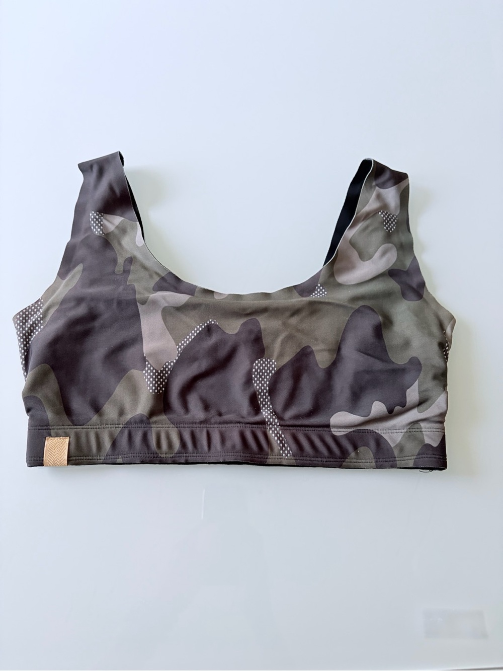 Monreal London camo print sports bra Sz M